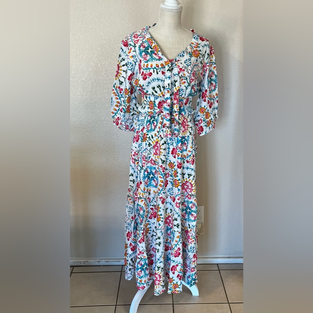 2 Pieces Set  Size:XL Women Skirt/Long Sleeve Top V- Neck Multi Color Unbranded